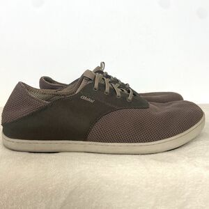 OluKai Nohea Moku No Tie Slip On Boat Shoes Brown Size 10.5